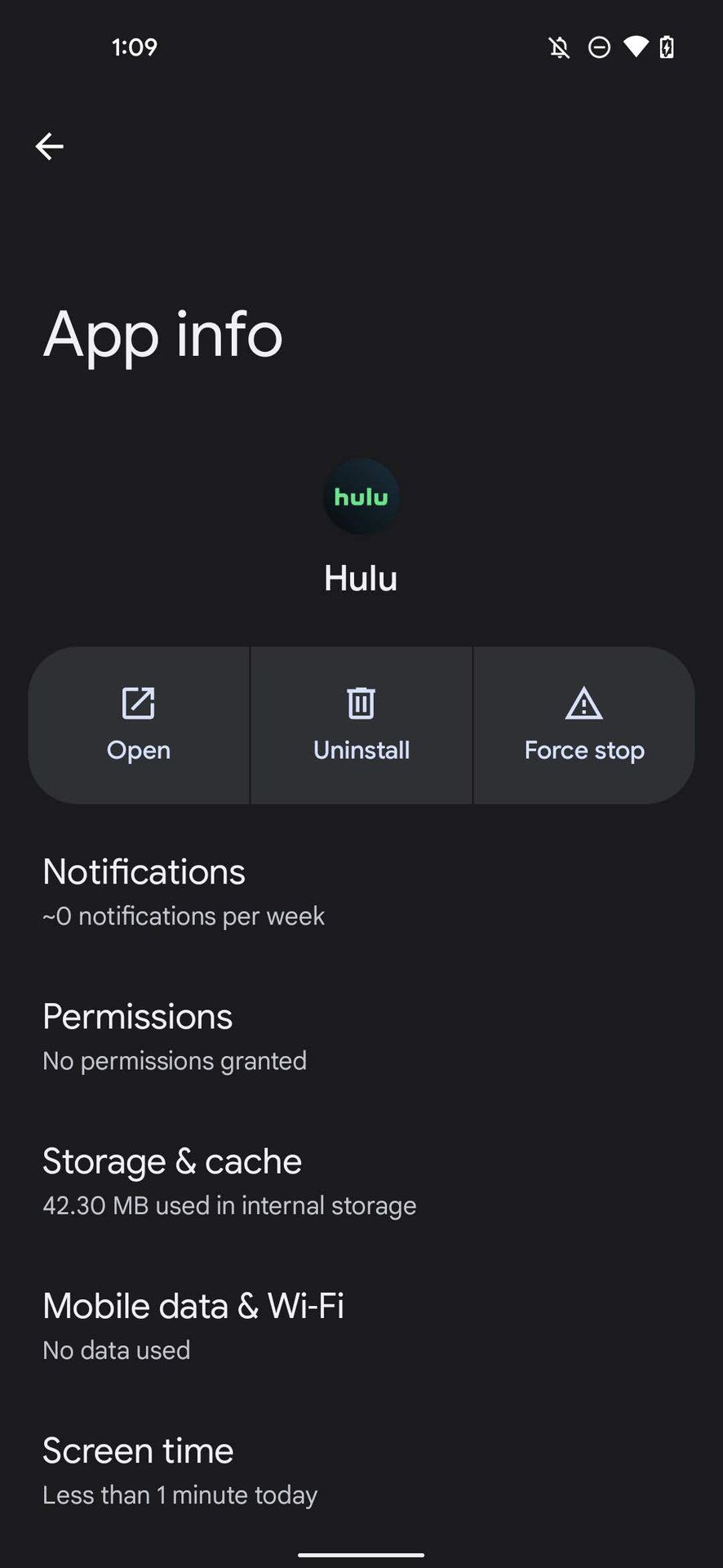 Clear Hulu app cache and storage 3