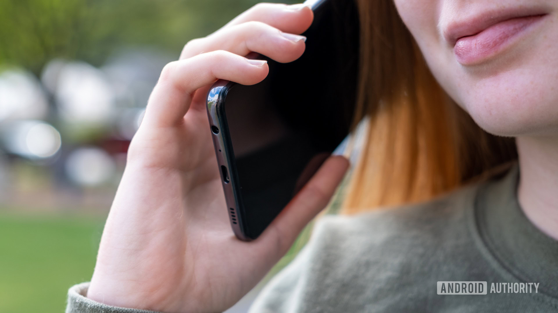 Galaxy A32 in hand showing ports