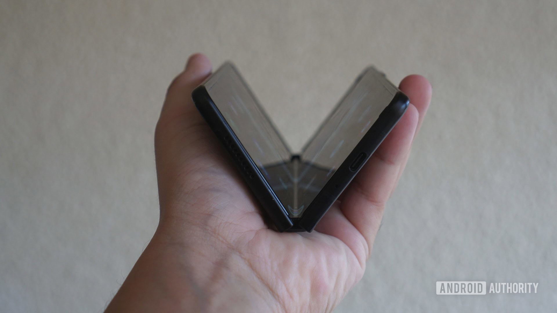 Galaxy Z Fold 3 half folded