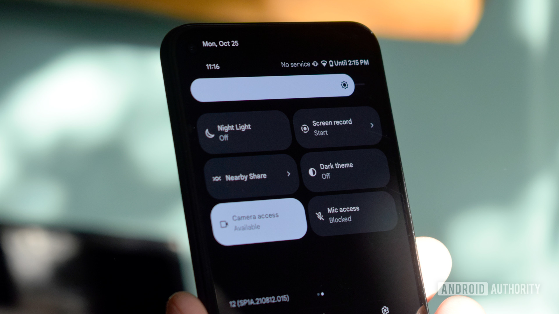 Google Pixel 5 Android 12 quick settings