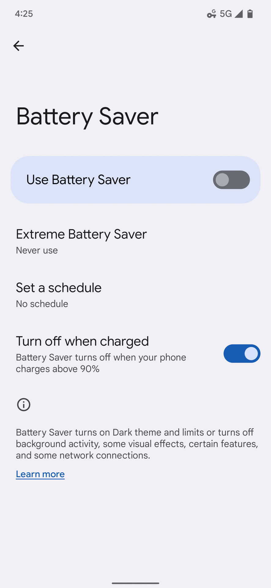 Google Pixel 6 Pro Battery Saver