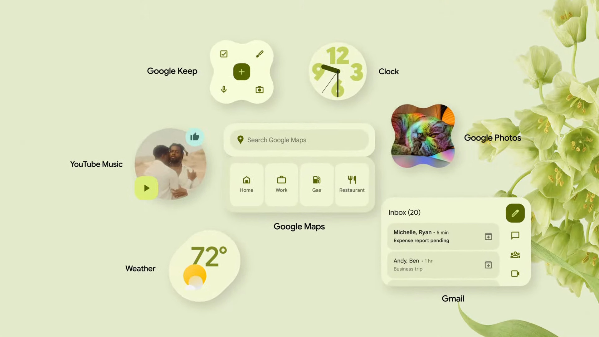 Google Pixel 6 event 2021 material you widgets