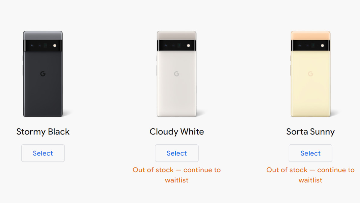 Google Pixel 6 waiting list