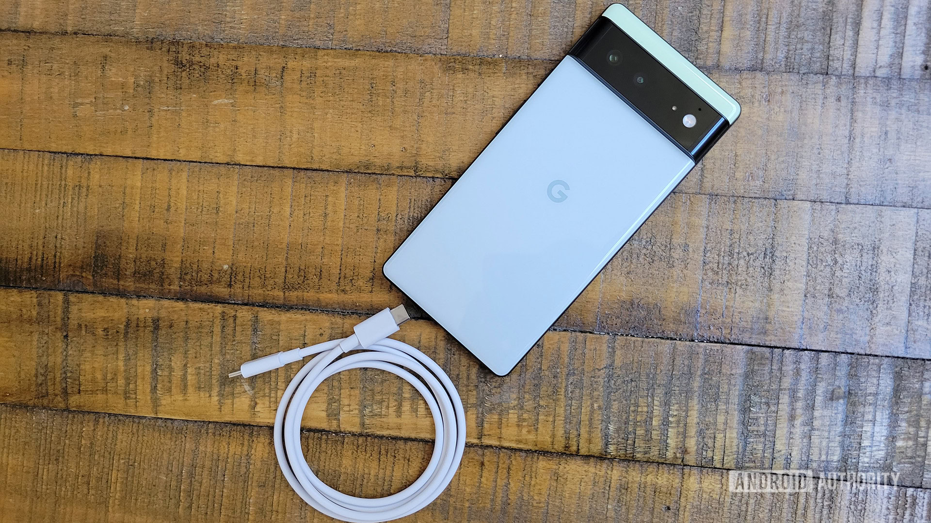 Google Pixel 6 with USB C cable