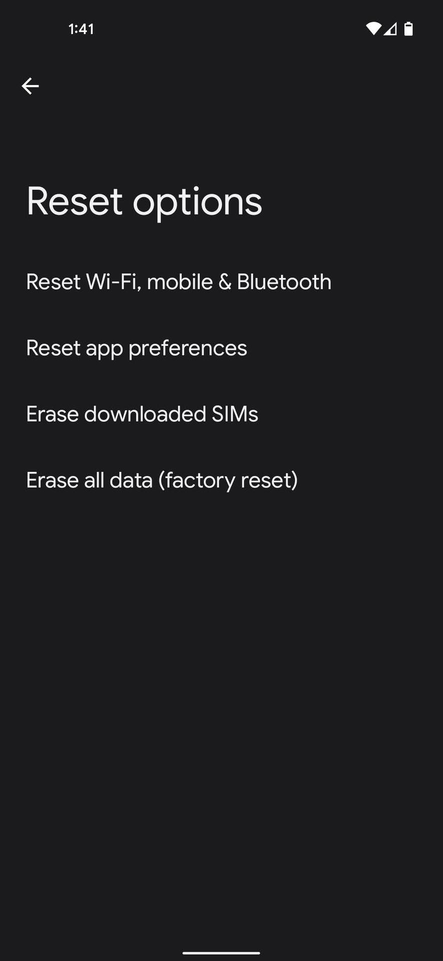 How to factory reset Android 12 3