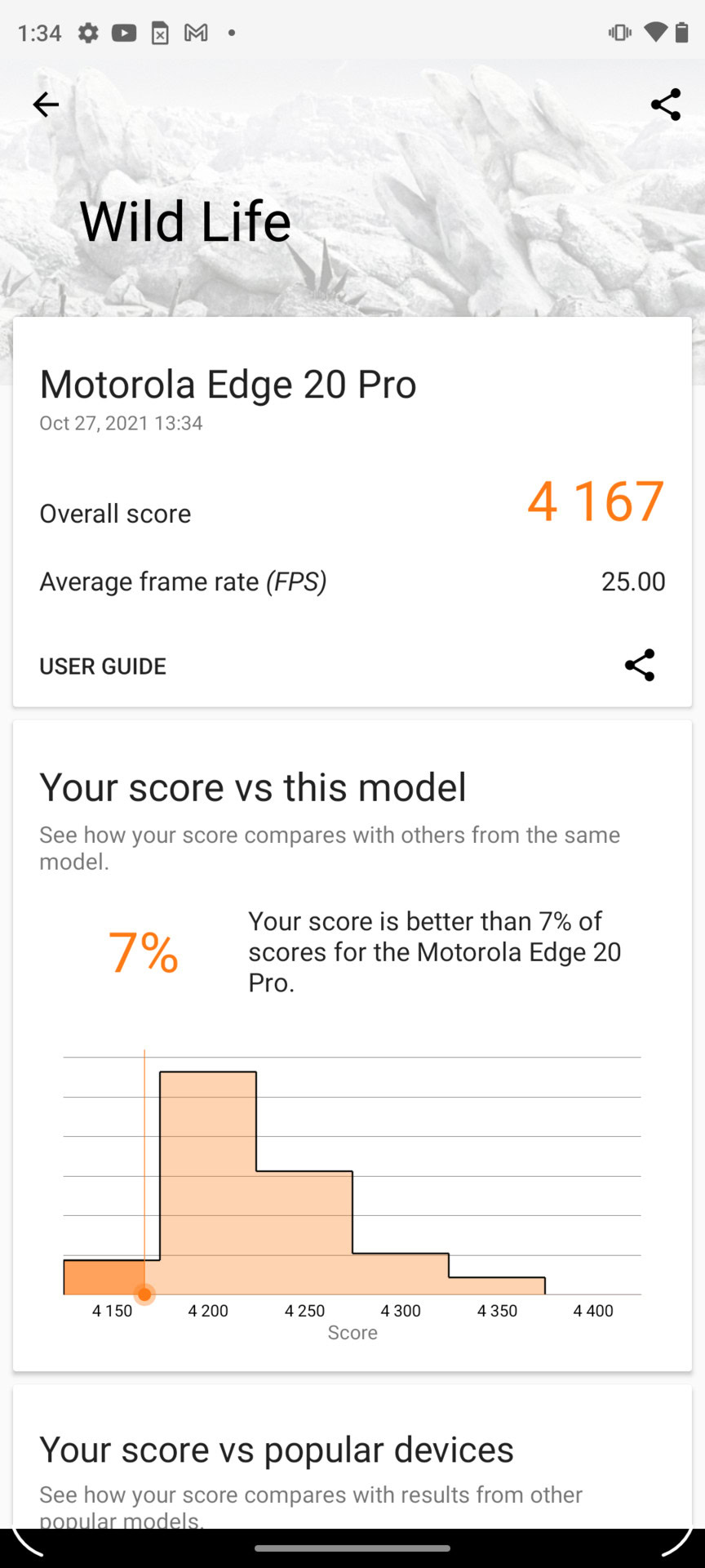 Moto Edge 20 Pro 3D mark