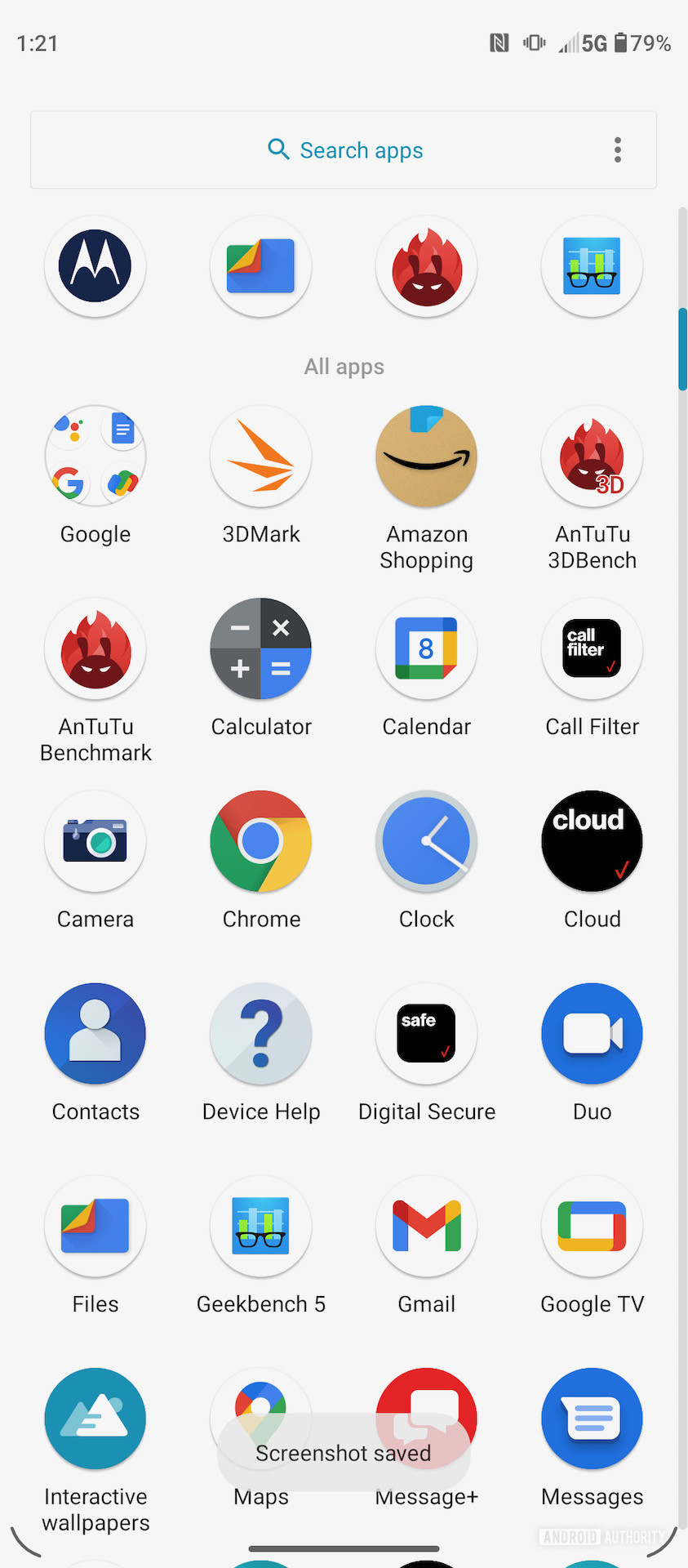 Motorola Edge 2021 My UX app drawer
