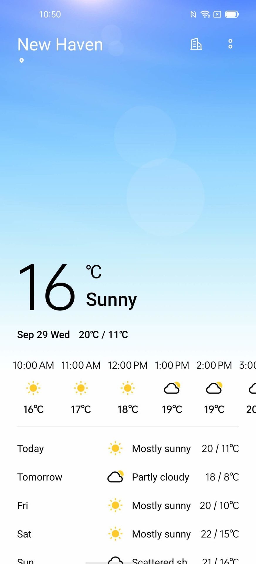 Oppo Color OS 11 Screenshot showing weather