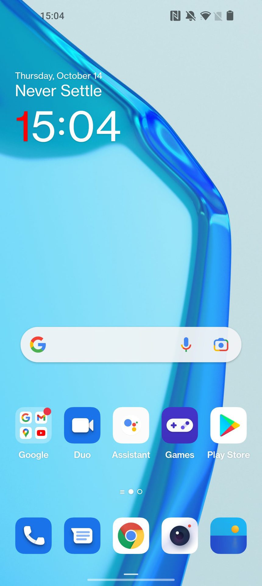 Oxygen OS 12 Beta Screenshot 3 showing app icons and search bar