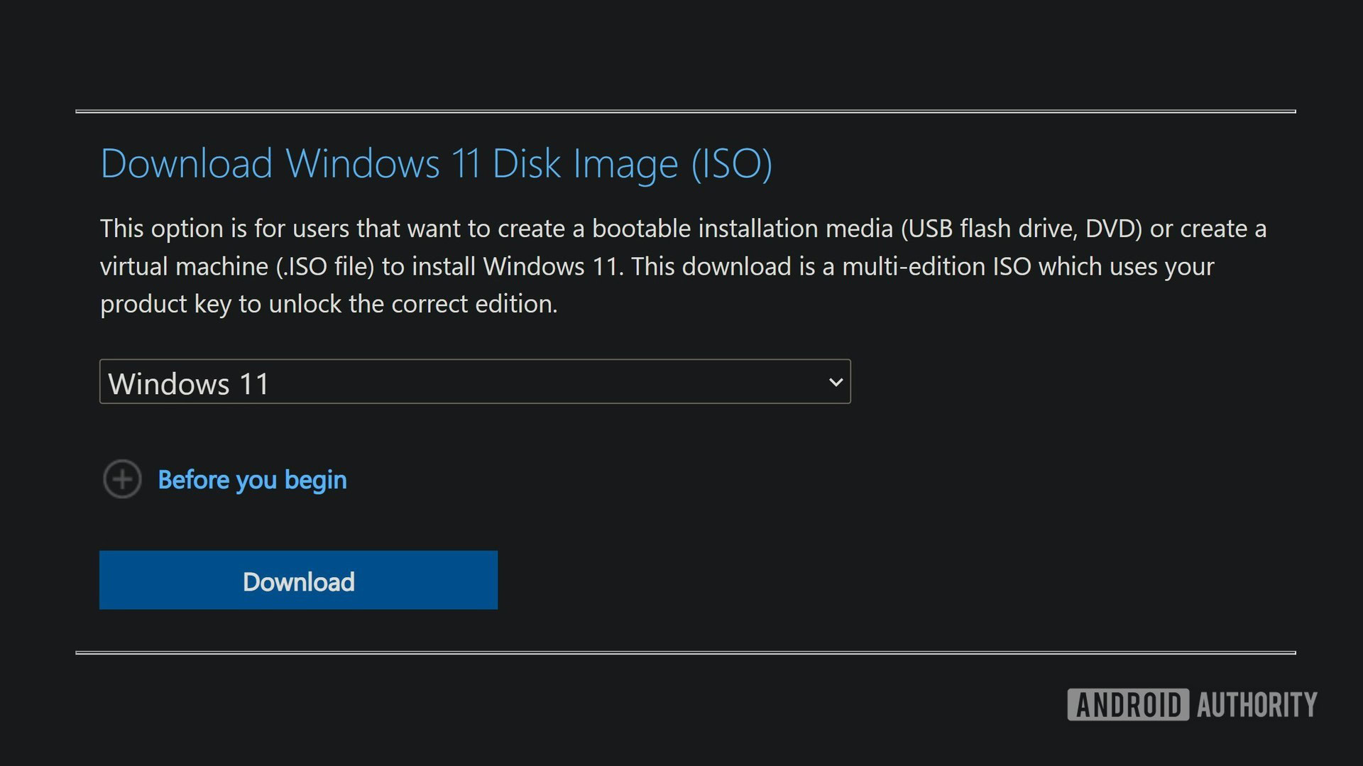 Windows 11 official ISO download