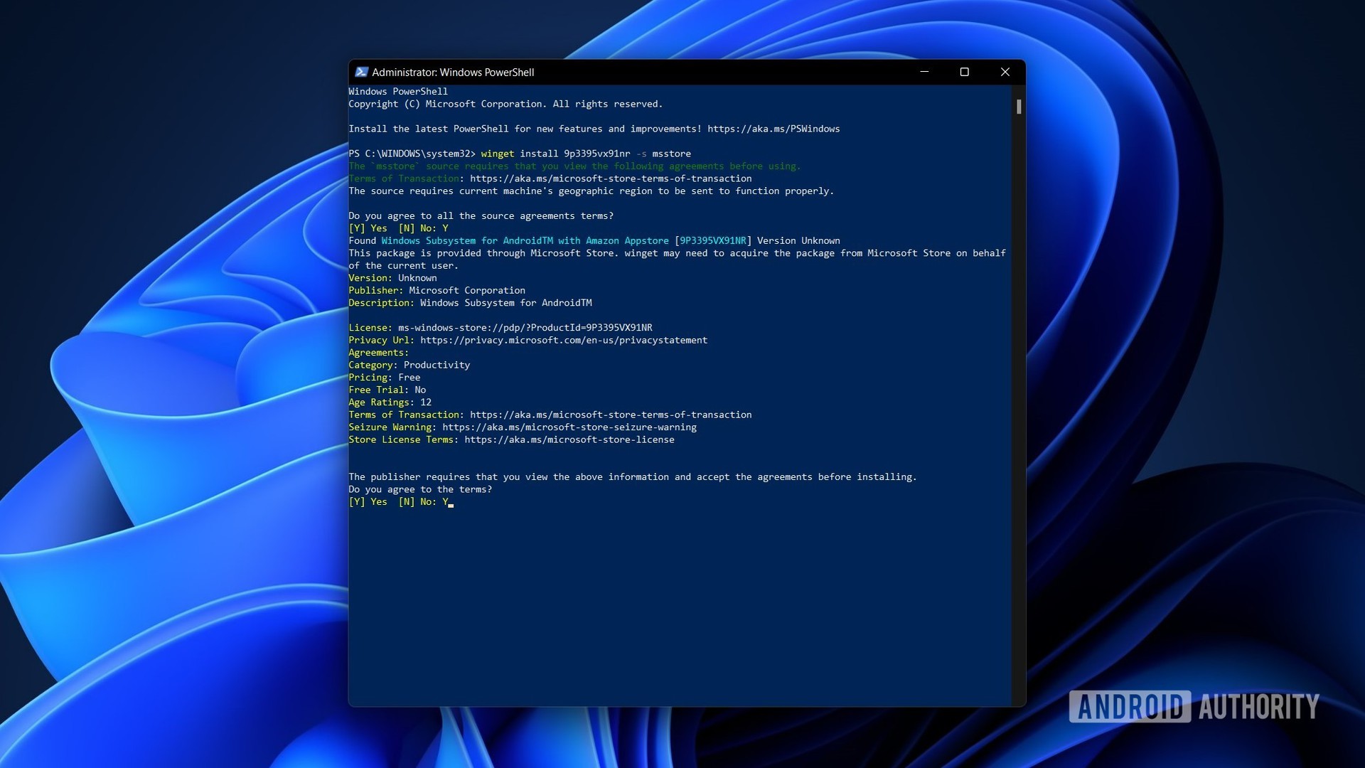 Windows 11 powershell Windows Android Subsistema segundo acuerdo