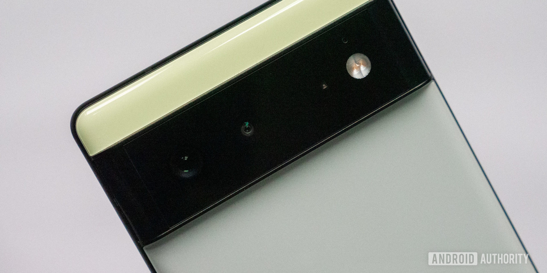 The Google Pixel 6 in Sorta Seafoam color camera is close.