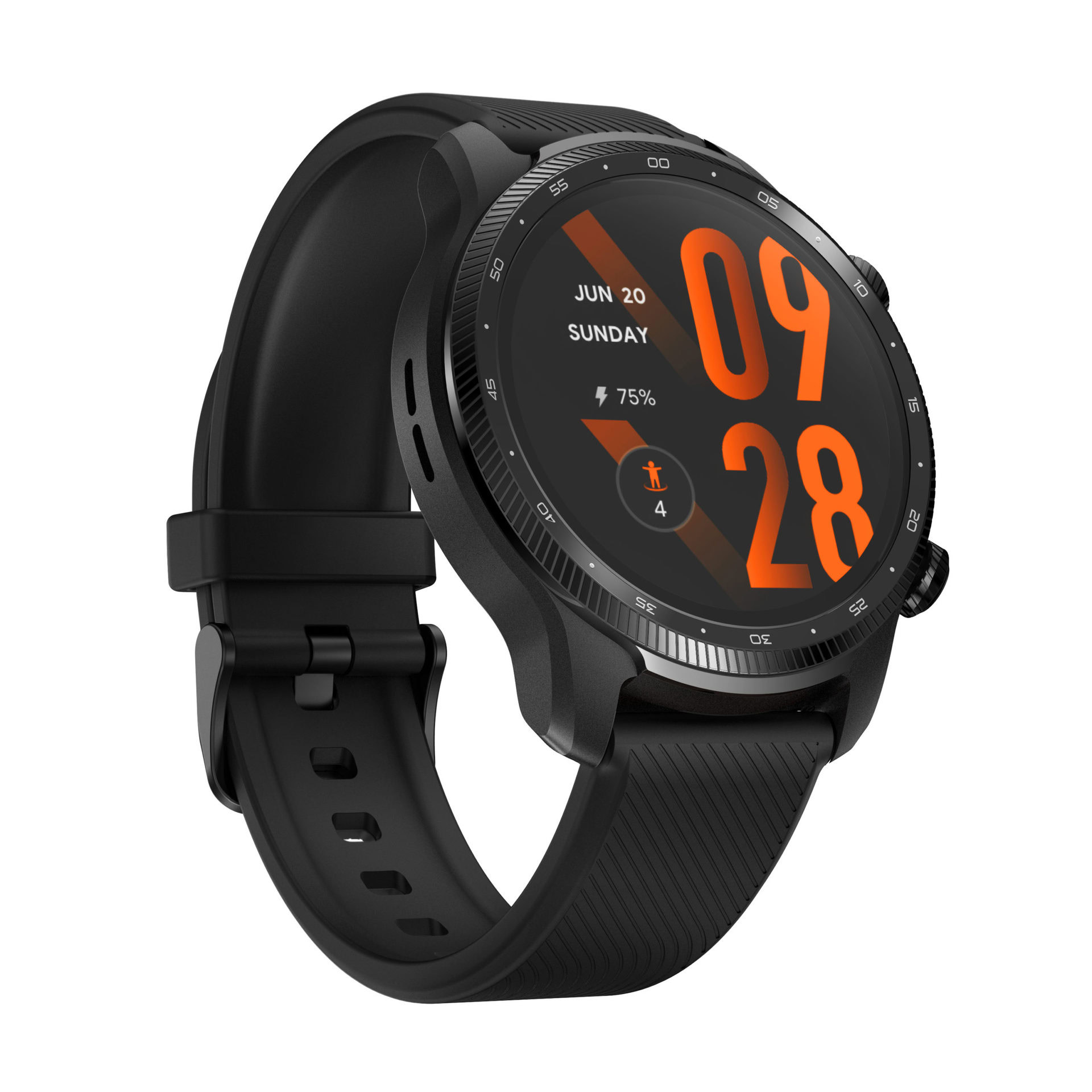 The Mobvoi TicWatch Pro 3 Ultra smartwatch in Phantom Black color.