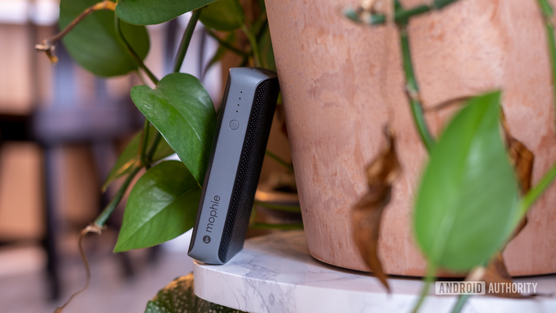 mophie powerstation pd xl leaning on pot