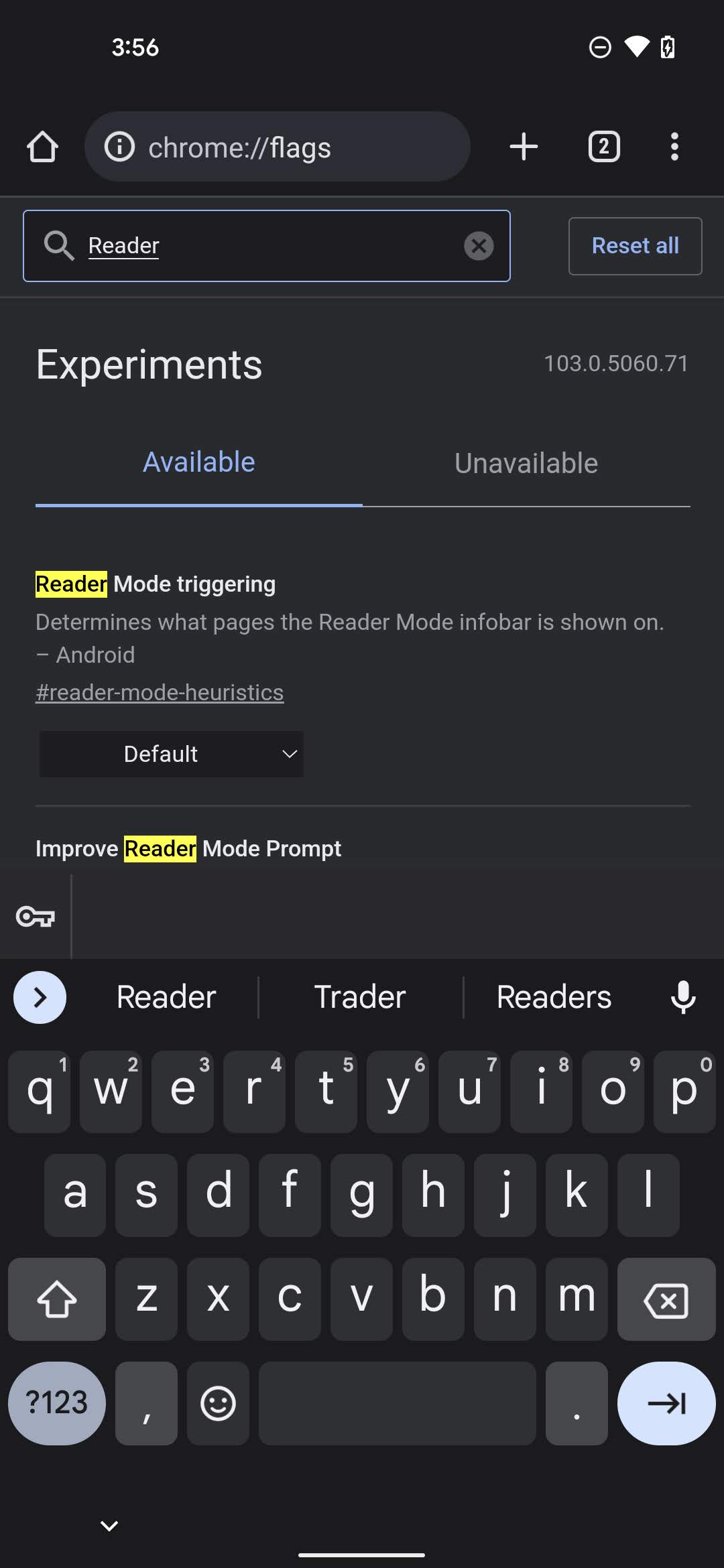 Activate reader mode on Chrome for Android 1
