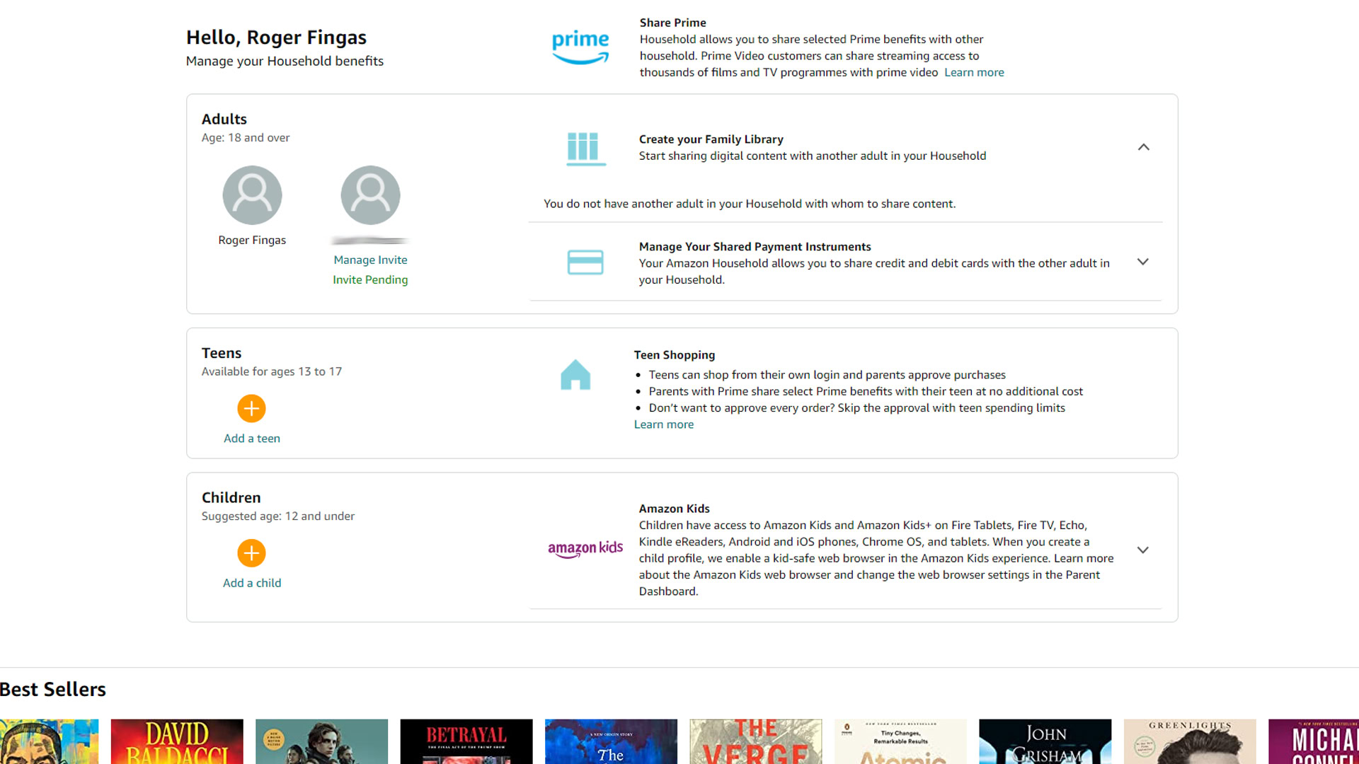 The Amazon Households dashboard.