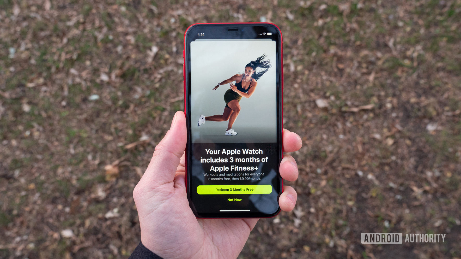 A user reviews the Apple Fitness Plus home screen on their iPhone 11