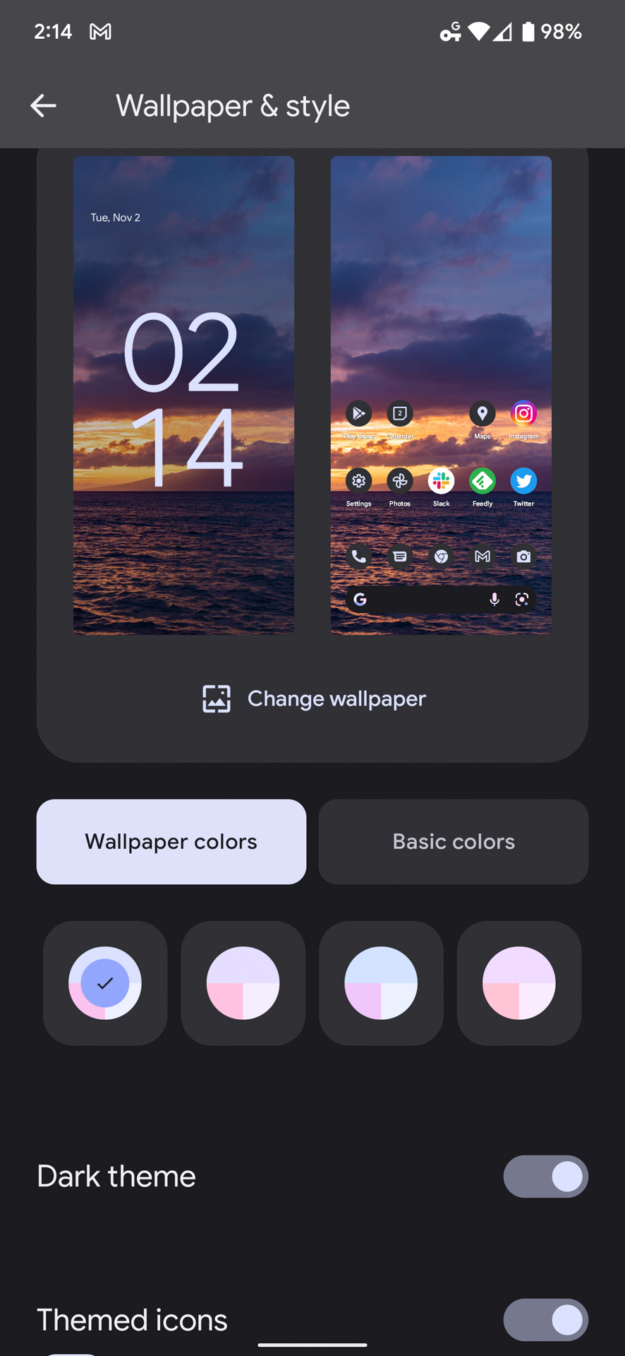 Google Android 12 home screen settings 3