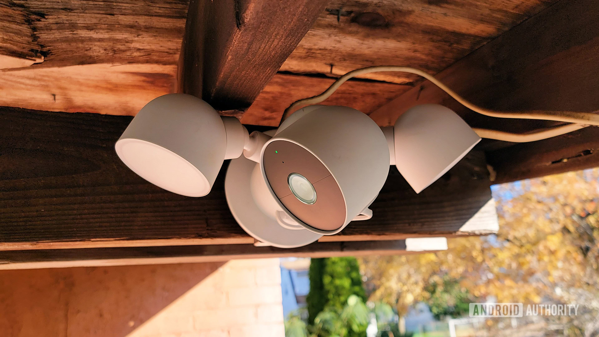 Google Nest Cam with Floodlight Installed on ceiling.