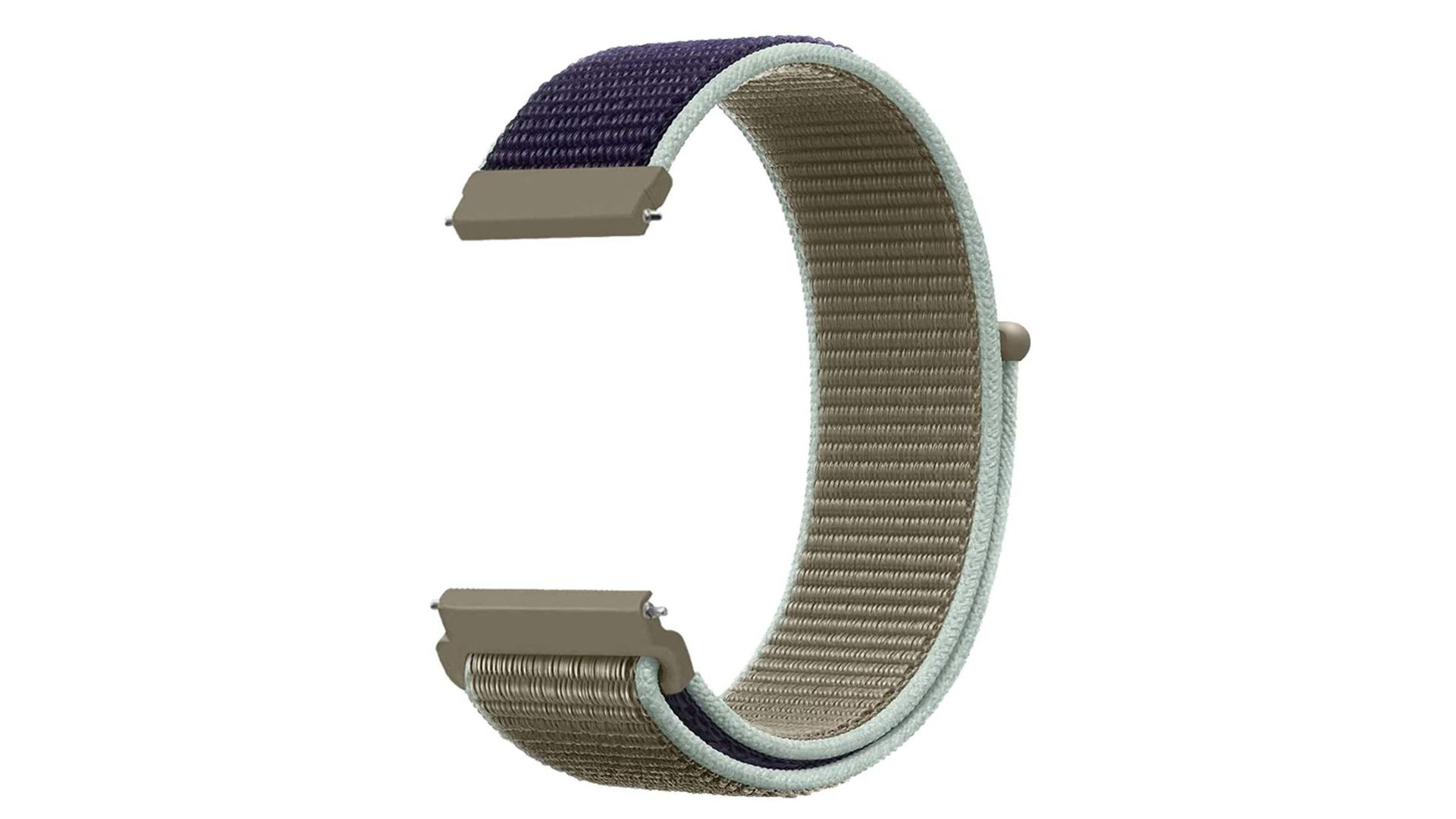 Product image of a Morsey nylon Samsung Galaxy Watch Active 2 replacement band in khaki