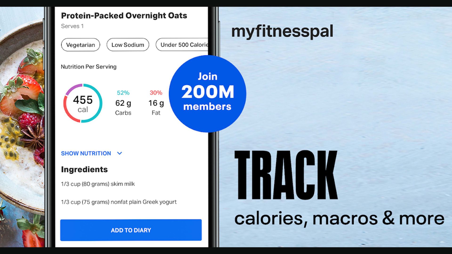Screenshot of the MyFitnessPal app on the Google Play Store