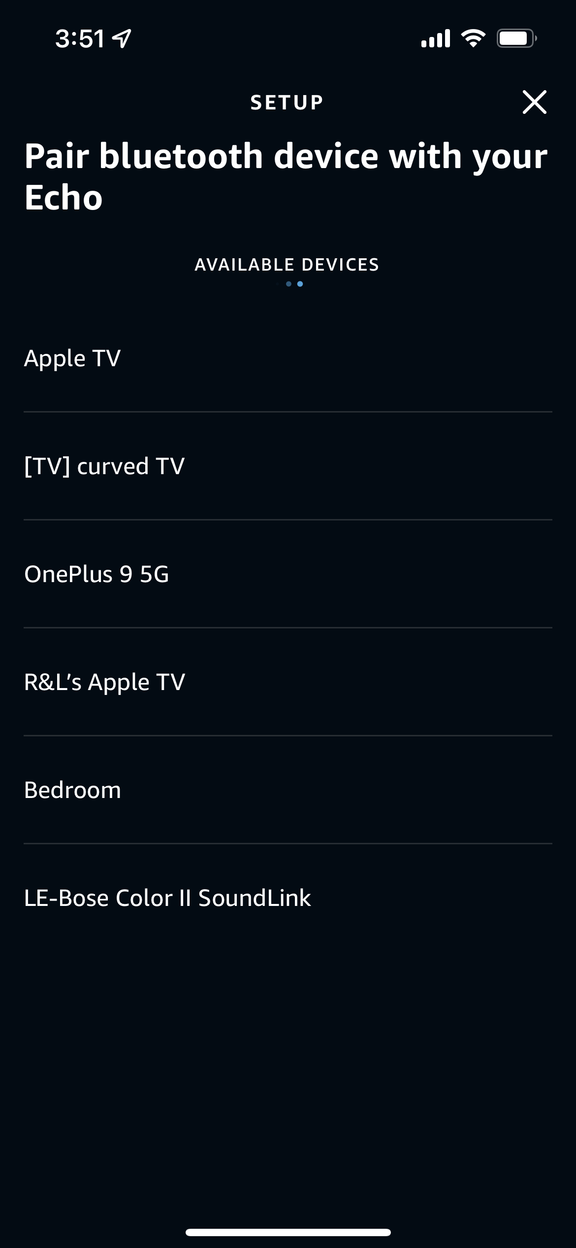 Pairing a Bluetooth speaker in the Alexa app