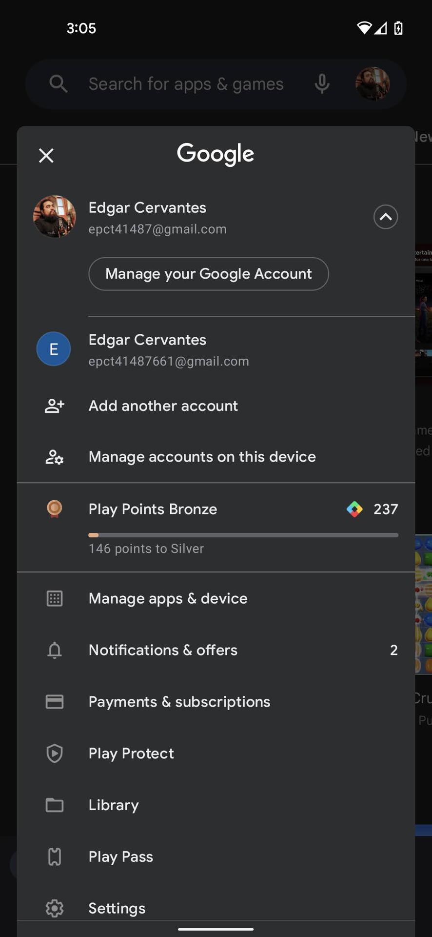 Remove Google Account on Play Store 3