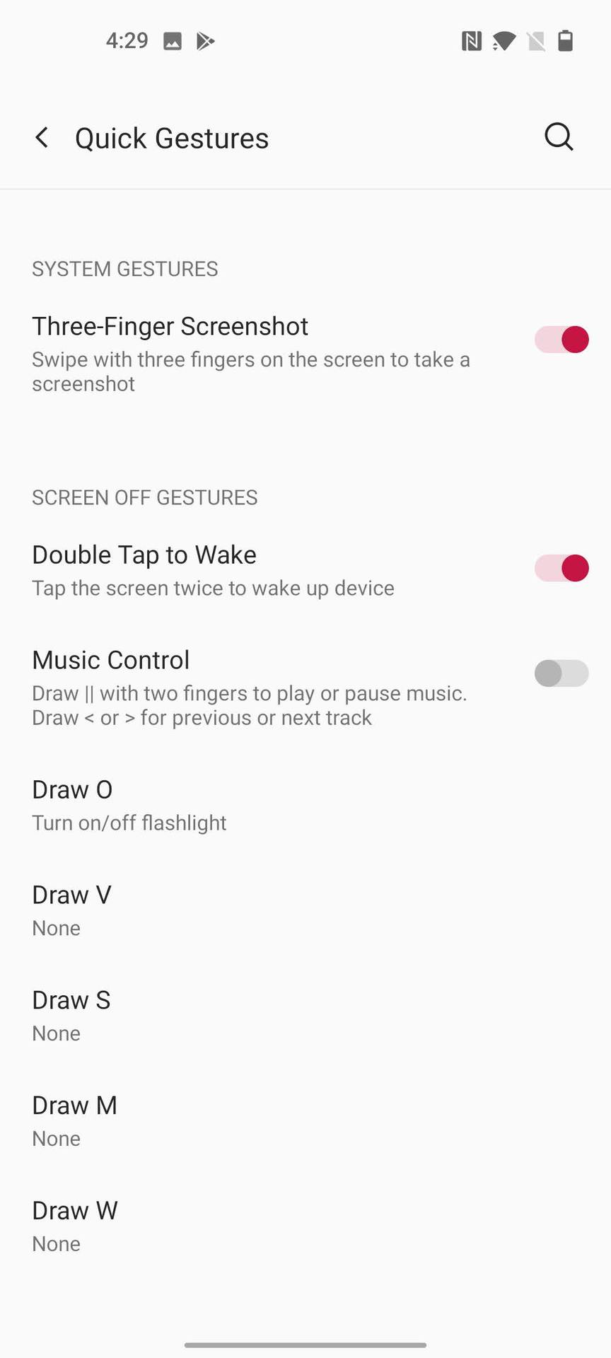 Set up OnePlus screen off gestures 3