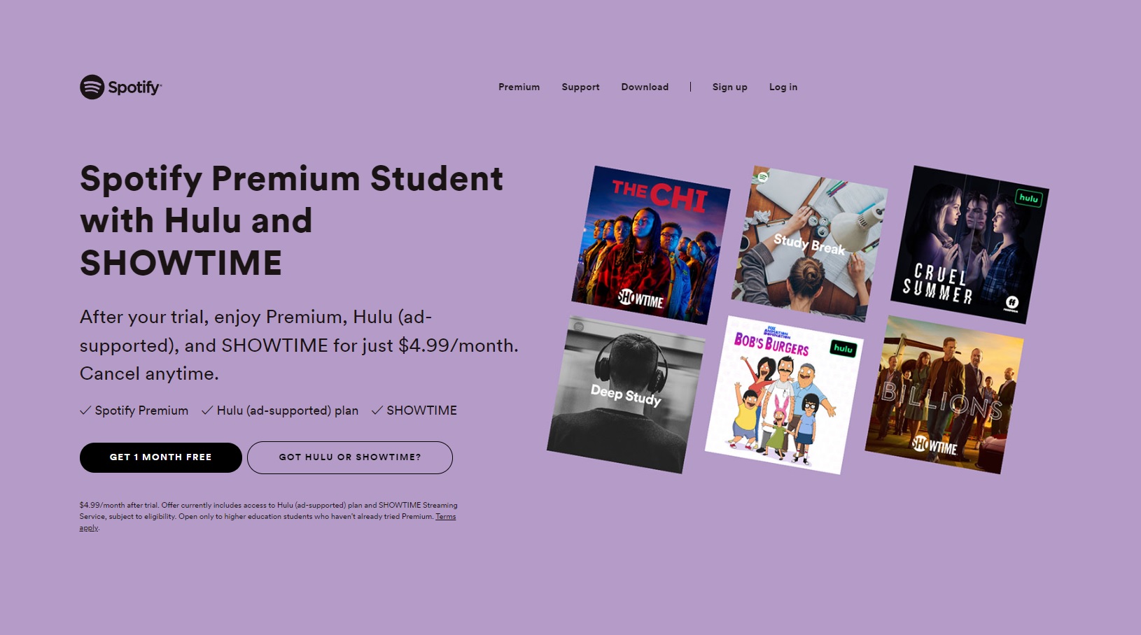 Spotify Premium Student Purple