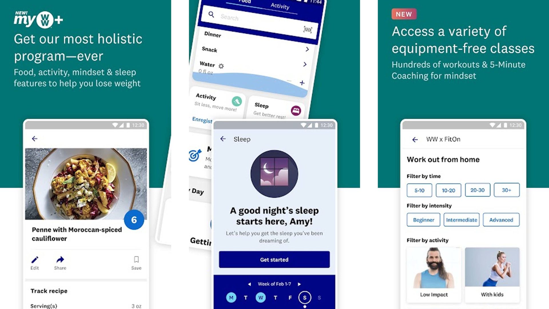 Screenshot of the Weight Watchers Reimagined app on the Google Play Store. 