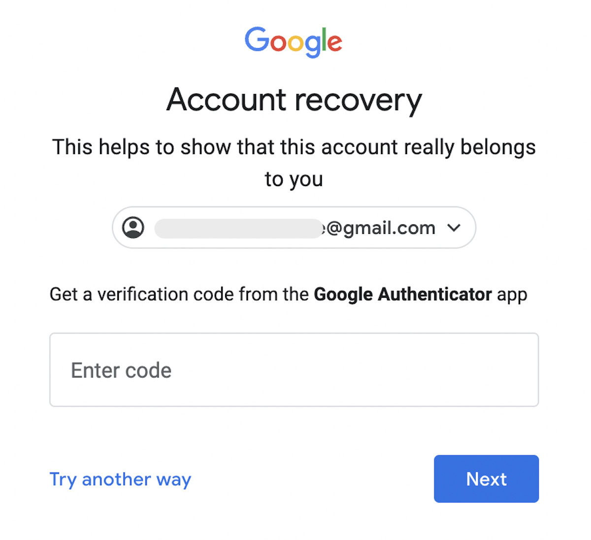 account recovery 2fa