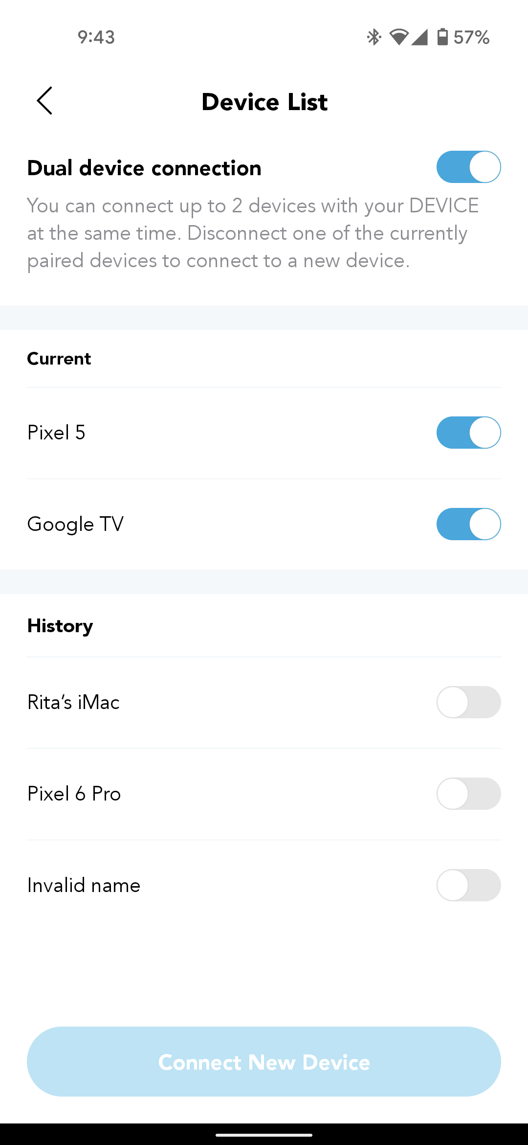 Anker SoundCore app showing active Bluetooth connections