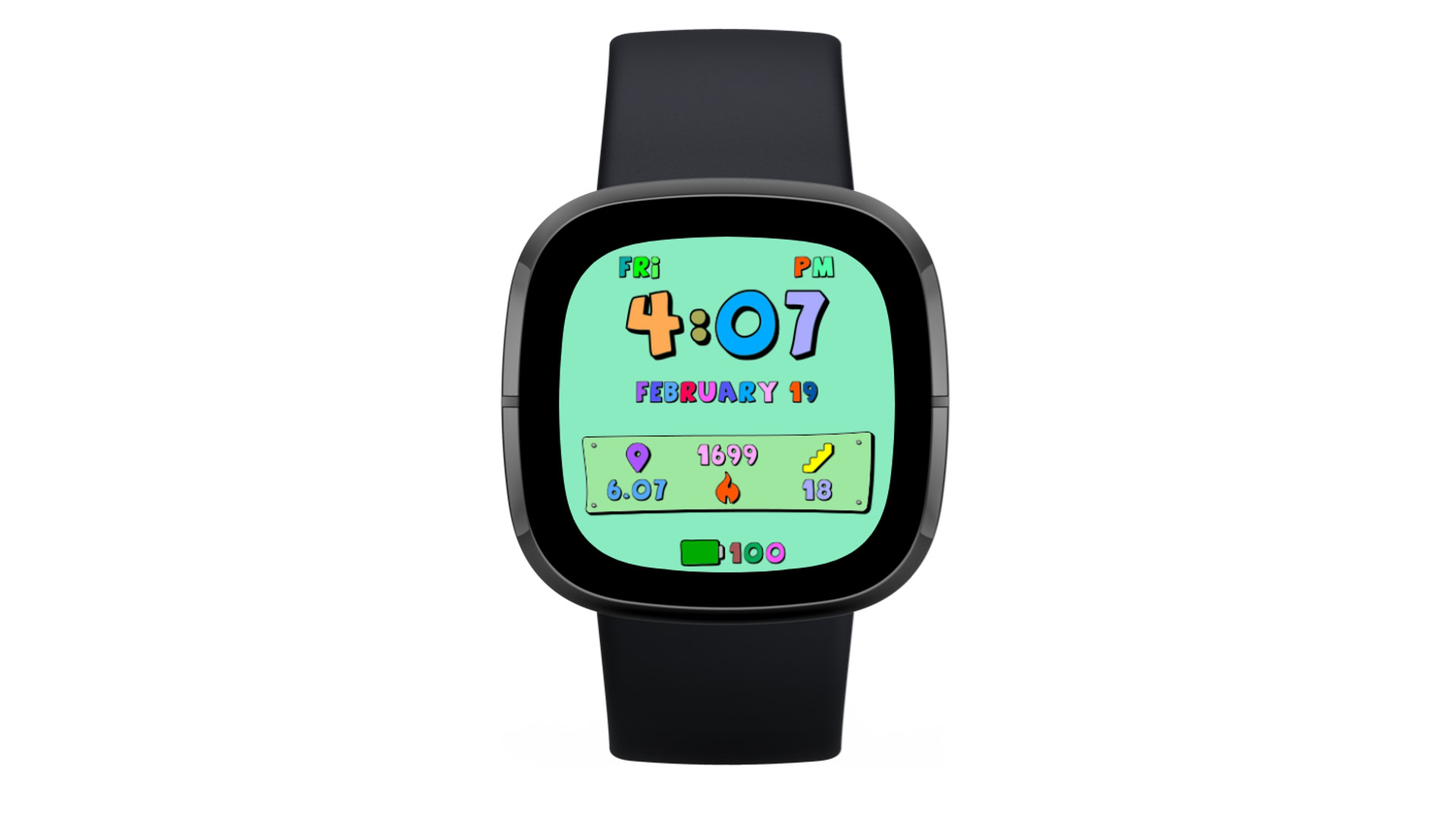 funcolor fitbit clock face