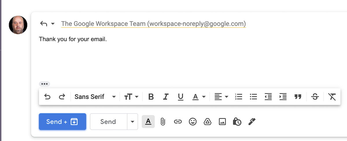 gmail archive reply
