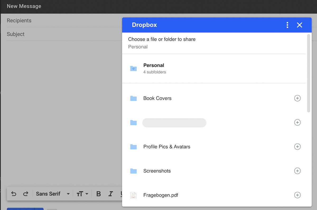 gmail dropbox