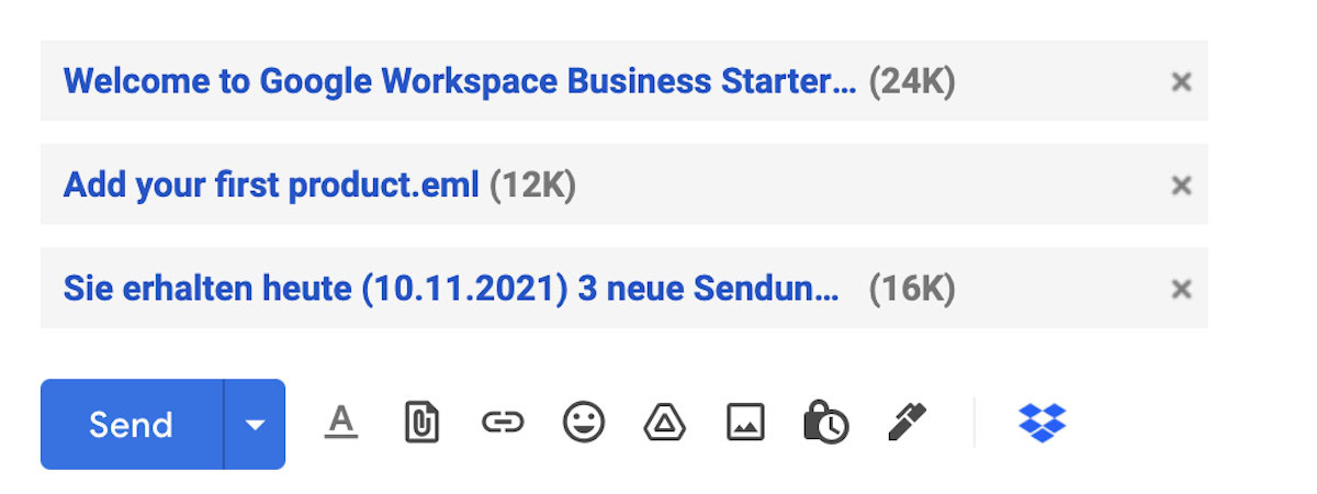 gmail eml attachments