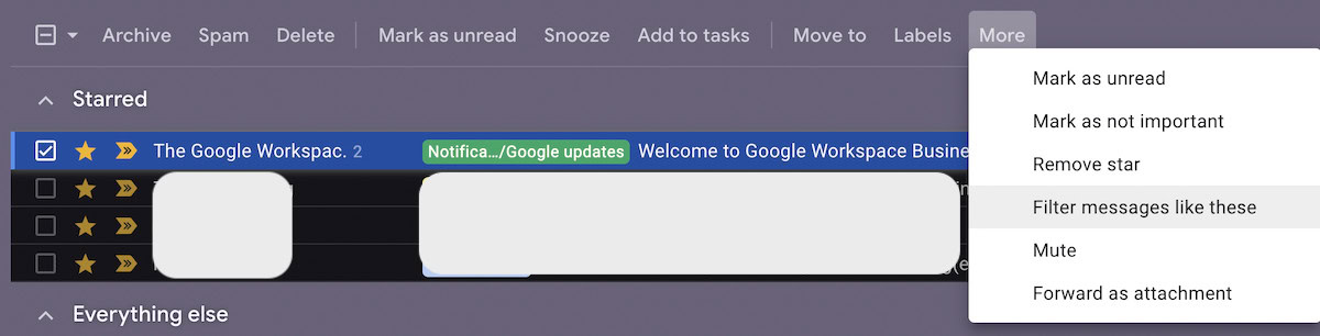 gmail filter messages like these