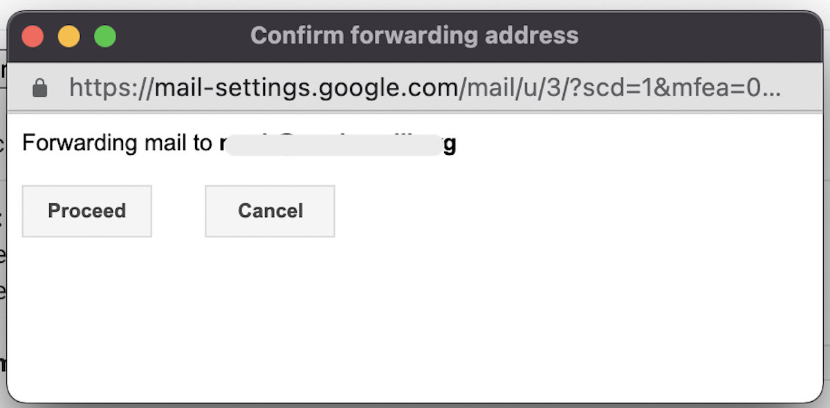 gmail forwarding confirm