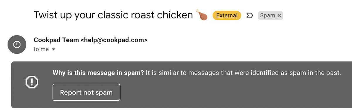 gmail not spam
