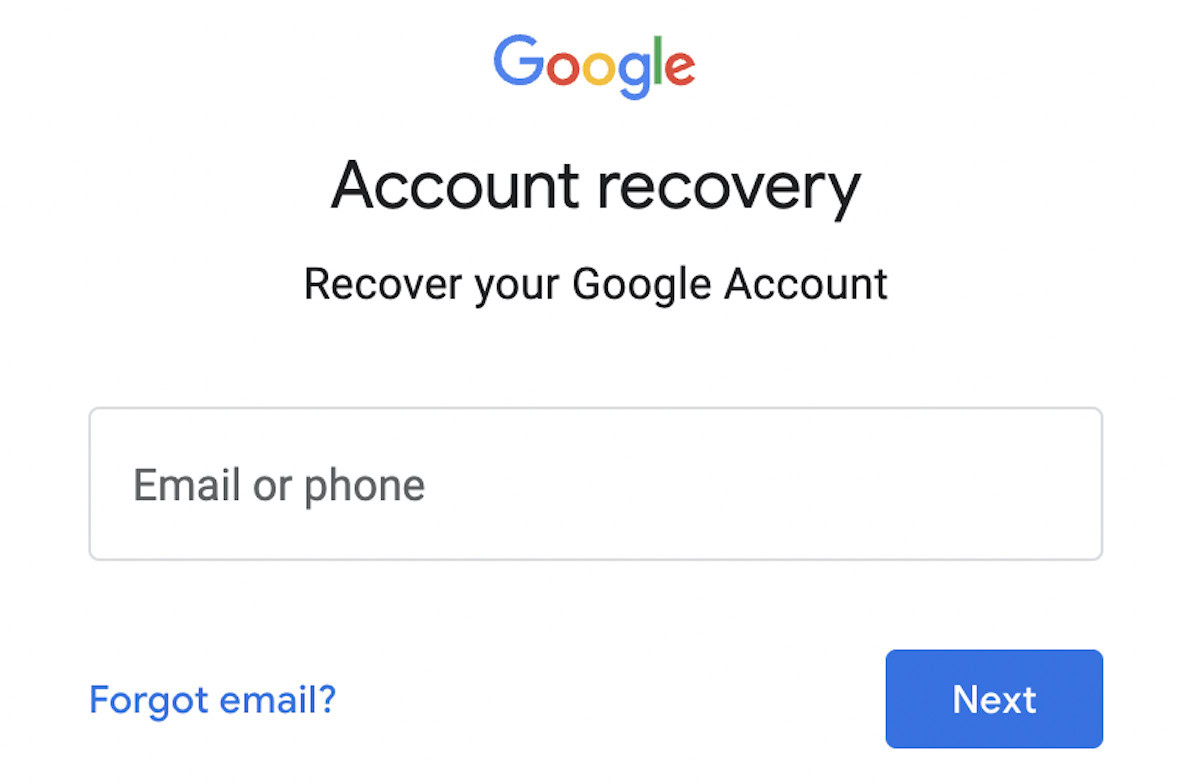 google account recovery