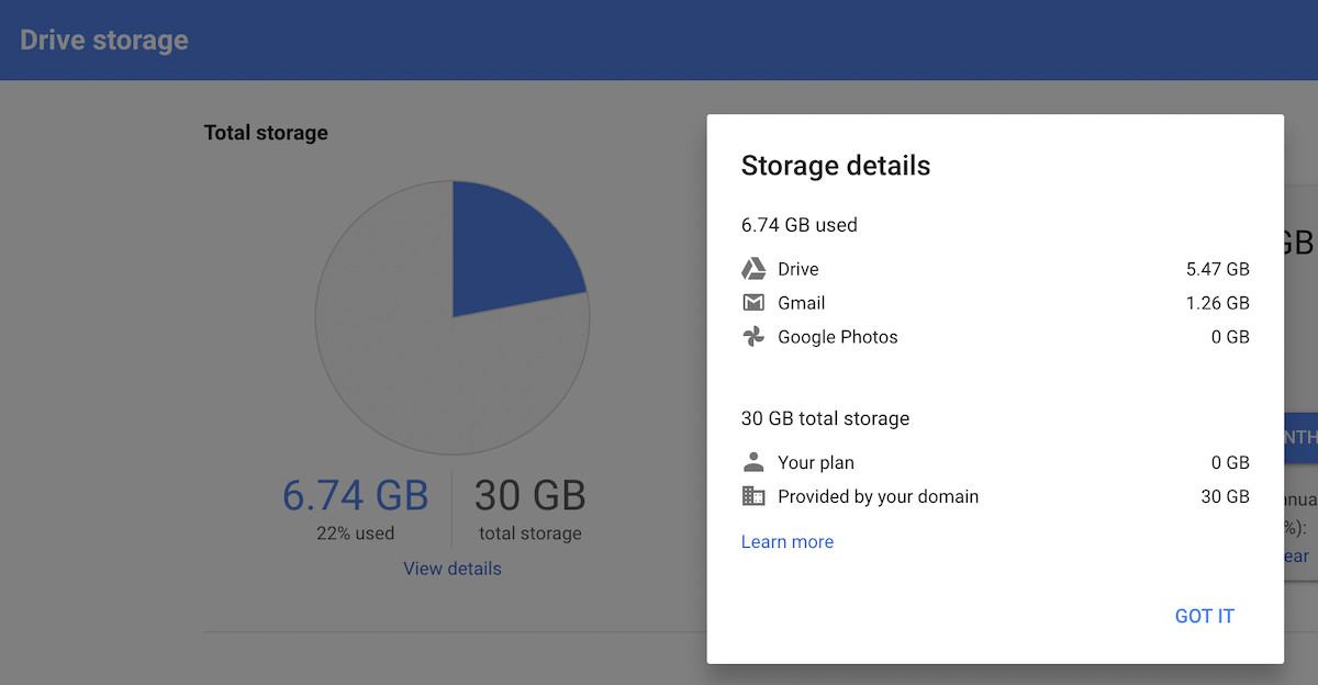 google account storage