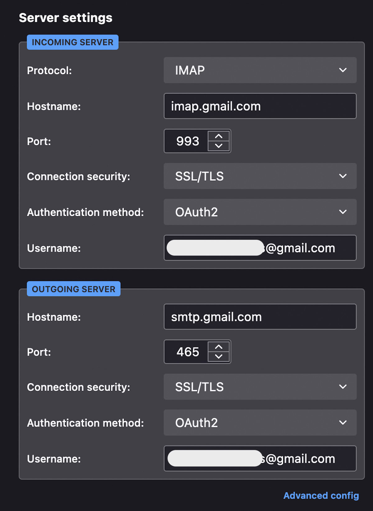 thunderbird imap