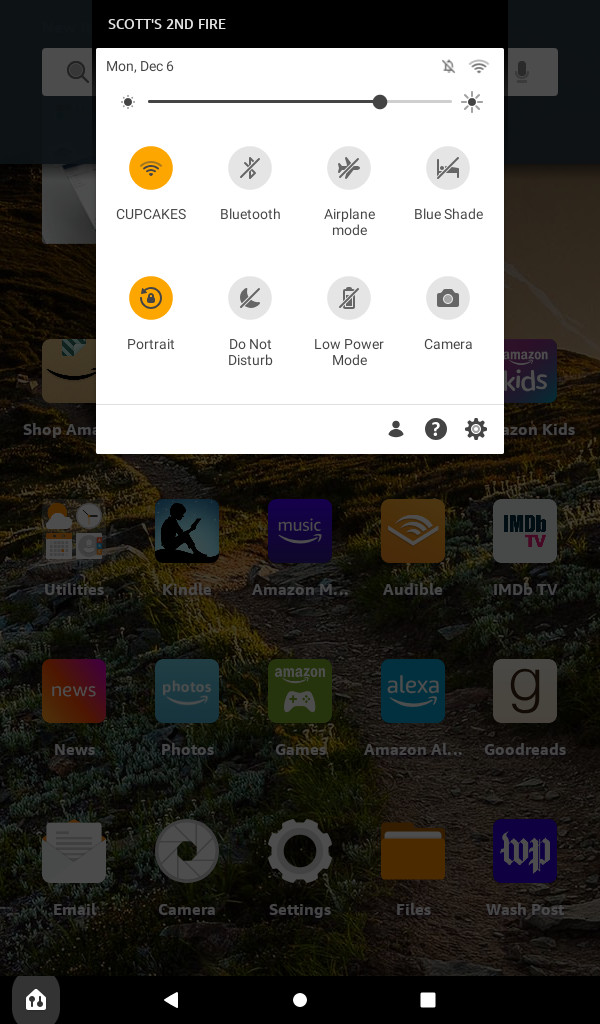 Amazon Fire OS screenshot settings