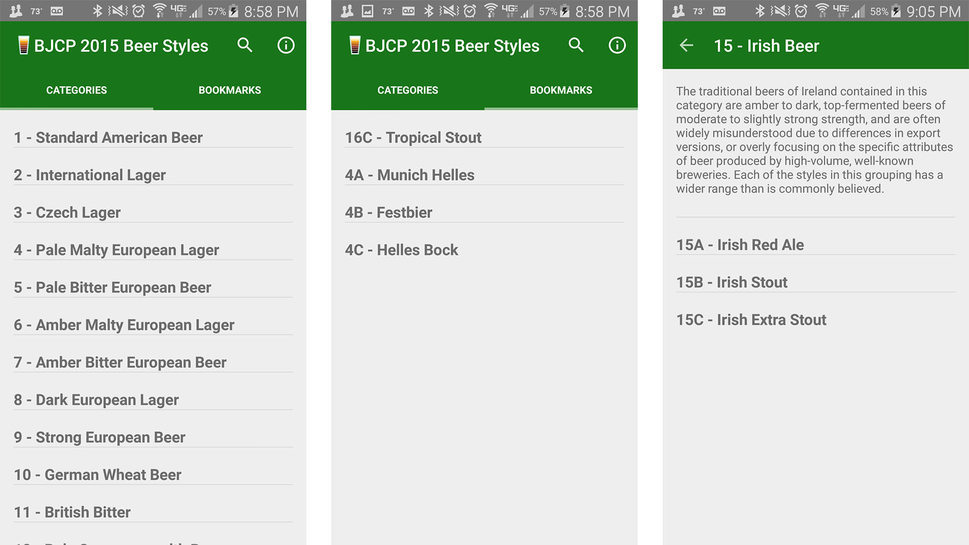 BJCP 2015 Beer Styles screenshot