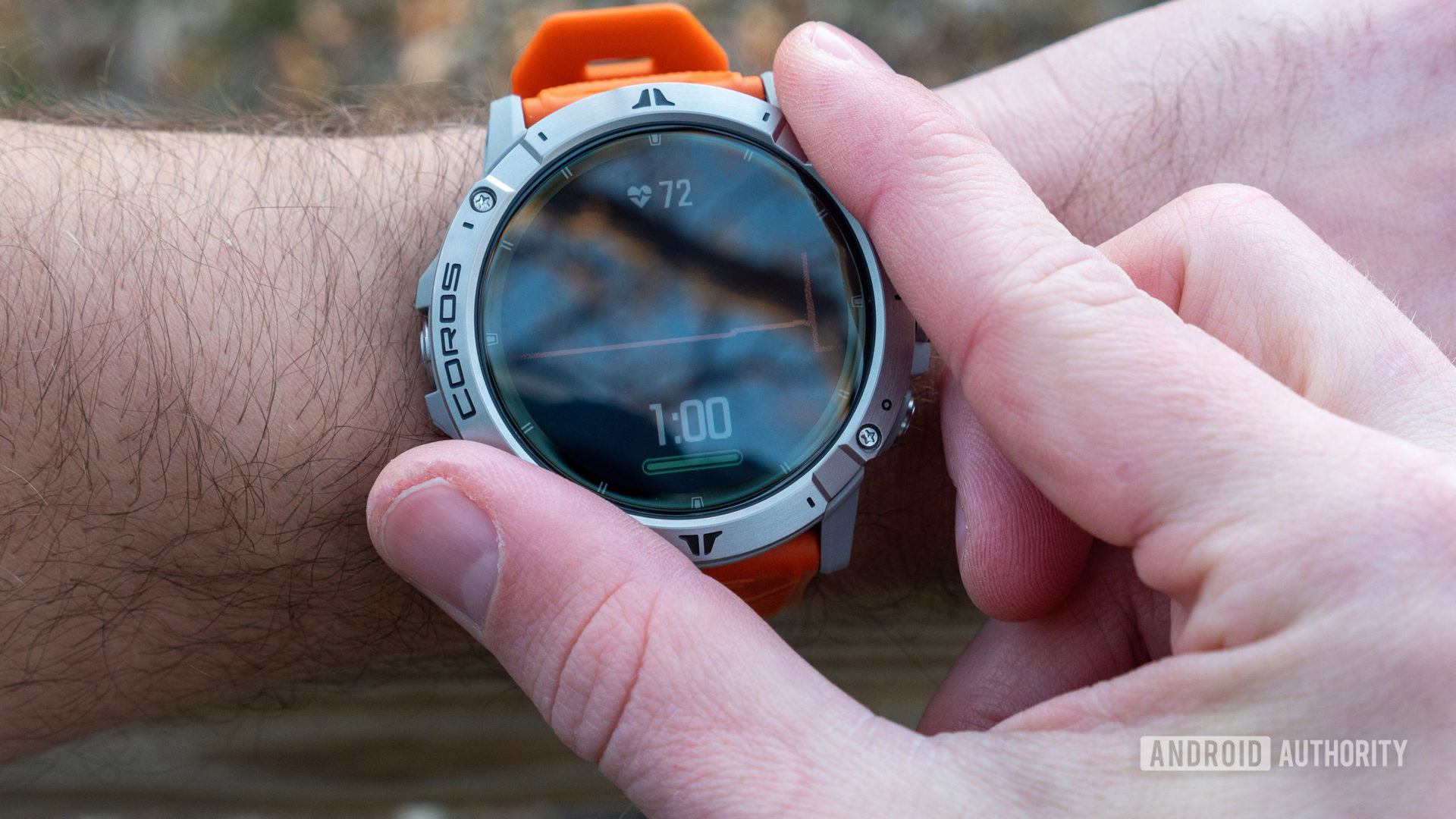 An image of the Coros Vertix 2 on the wrist showing heart rate variability