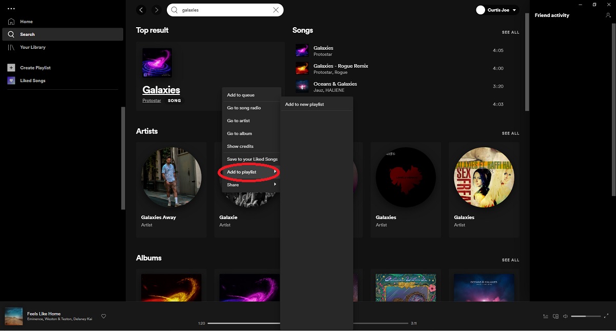 How to add to playlist desktop web app screenshot spotify