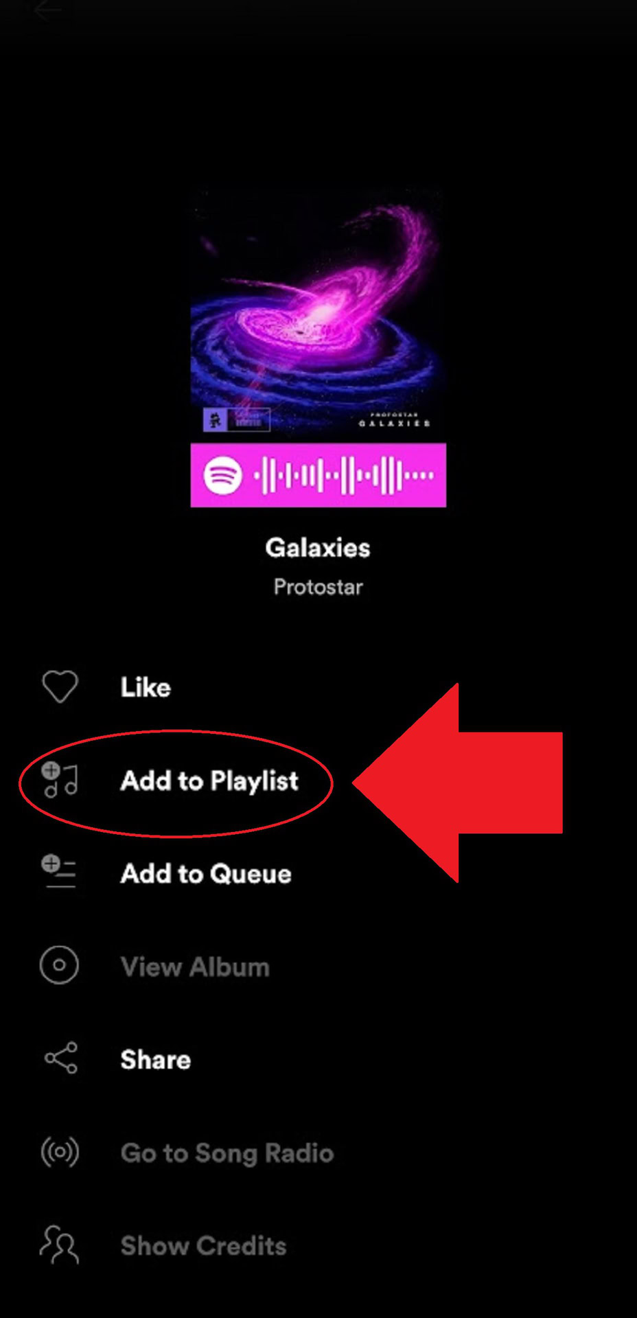 How to add to playlist mobile screenshot spotify