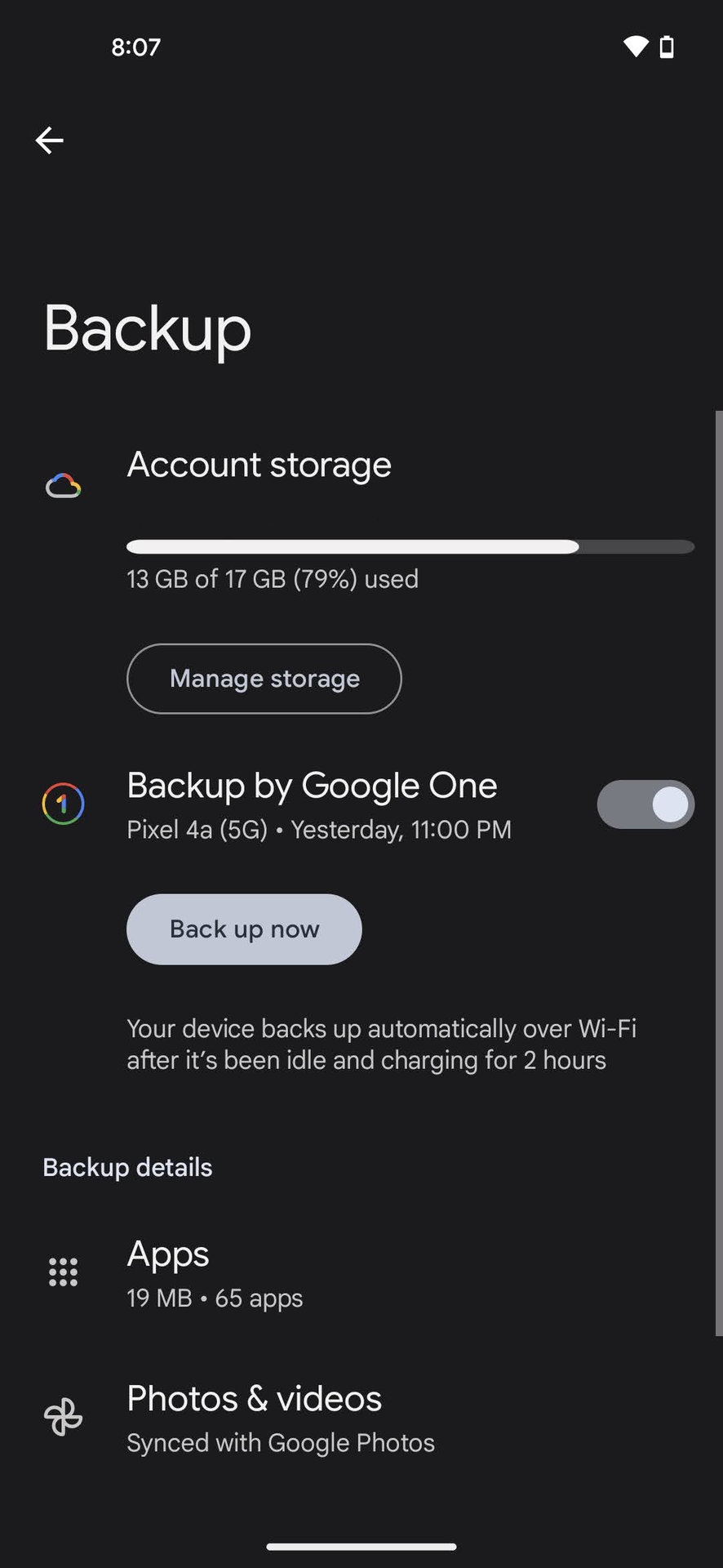 How to turn on Backup by Google One 3