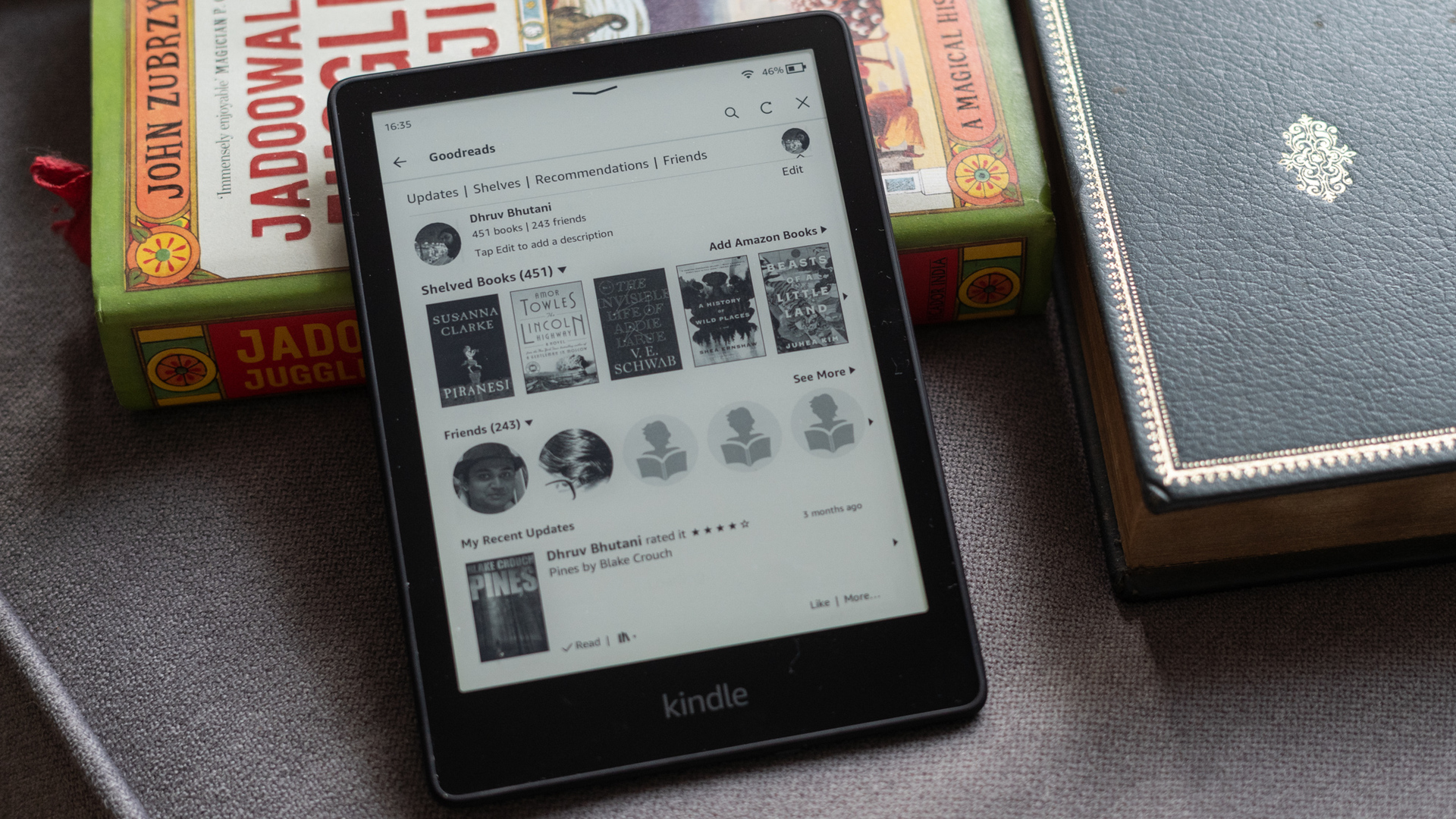 Kindle Paperwhite 2021 homepage for Goodreads on Kindle
