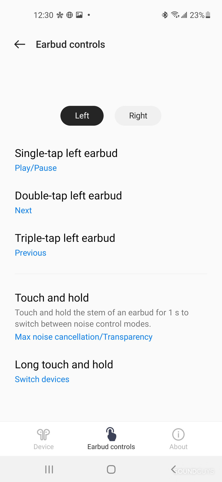 OnePlus Buds Z2 Earbud Controls